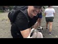 Releasing baby sea turtles in costa rica