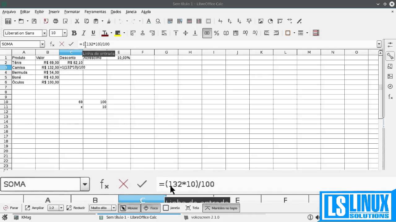 DICA LIBREOFFICE CALC PORCENTAGEM YouTube