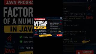 Factorial of a Number in Java | Java Program for Factorial | Beginners Tutorial 📚 #coding #shorts