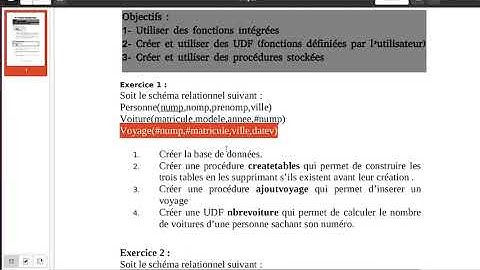 Gestion des Données (Vidéo 7) :  TP1 Exercice 1 introduction
