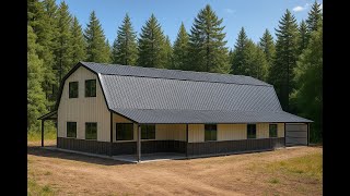 Amazing 24x72 Barndominium: Double Lean-To Design [Prefab Kit]