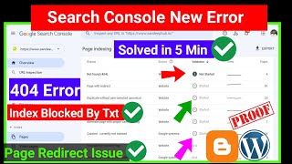 Google Search Console New Error Discovered - currently not indexed, 404 Issue, Redirect issue all...
