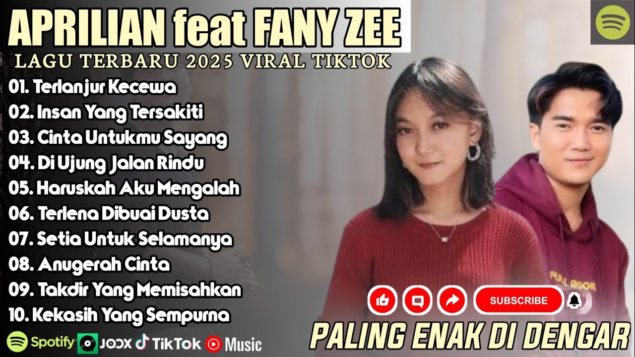 TERLANJUR KECEWA - APRILIAN FEAT FANY ZEE FULL ALBUM TERBAIK (LIRIK) LAGU POP MELAYU TERBARU 2025