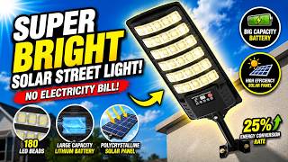Solar Powered Outdoor Street Light DEMO Review | Dusk to Dawn Security Flood Light Tested