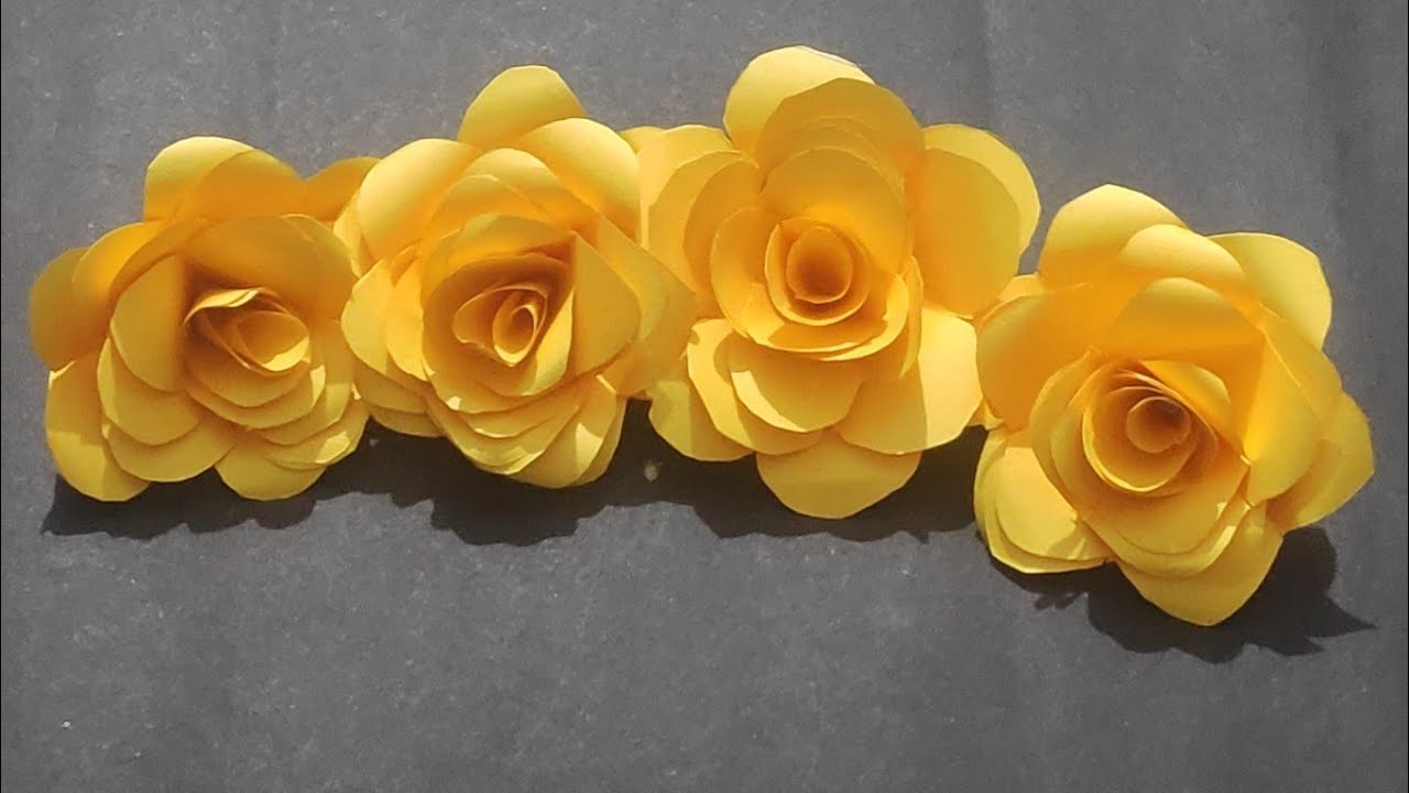 How to make paper rose diy paper rose yellow paper rose YouTube