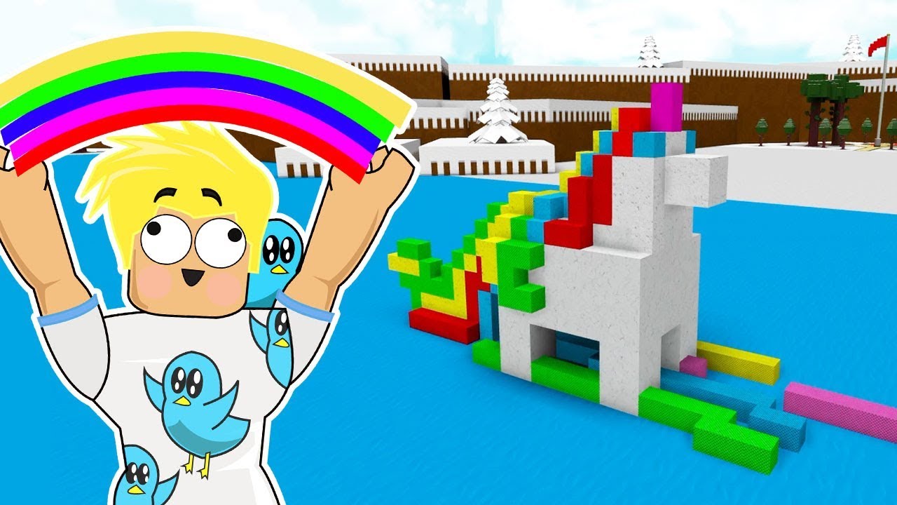 ROBLOX MAGICAL RAINBOW UNICORN BOAT / BUILD A BOAT TO 
