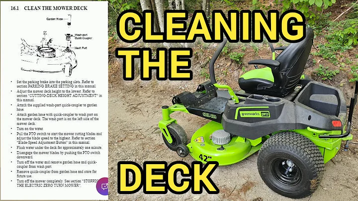 How to hose clean CRZ-428 zero turn mower deck using Greenworks instructions. (Or CRZ-426) #diy