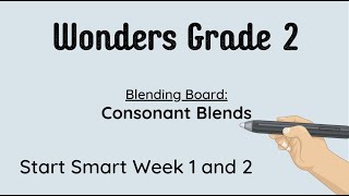 Wonders Grade 2 Start Smart Week 1 and 2: Blending Board with Beginning Blends