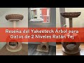 Reseña del Yaheetech Árbol para Gatos de 2 Niveles Ratán Tejido a Mano con Cueva Cama Superior Poste