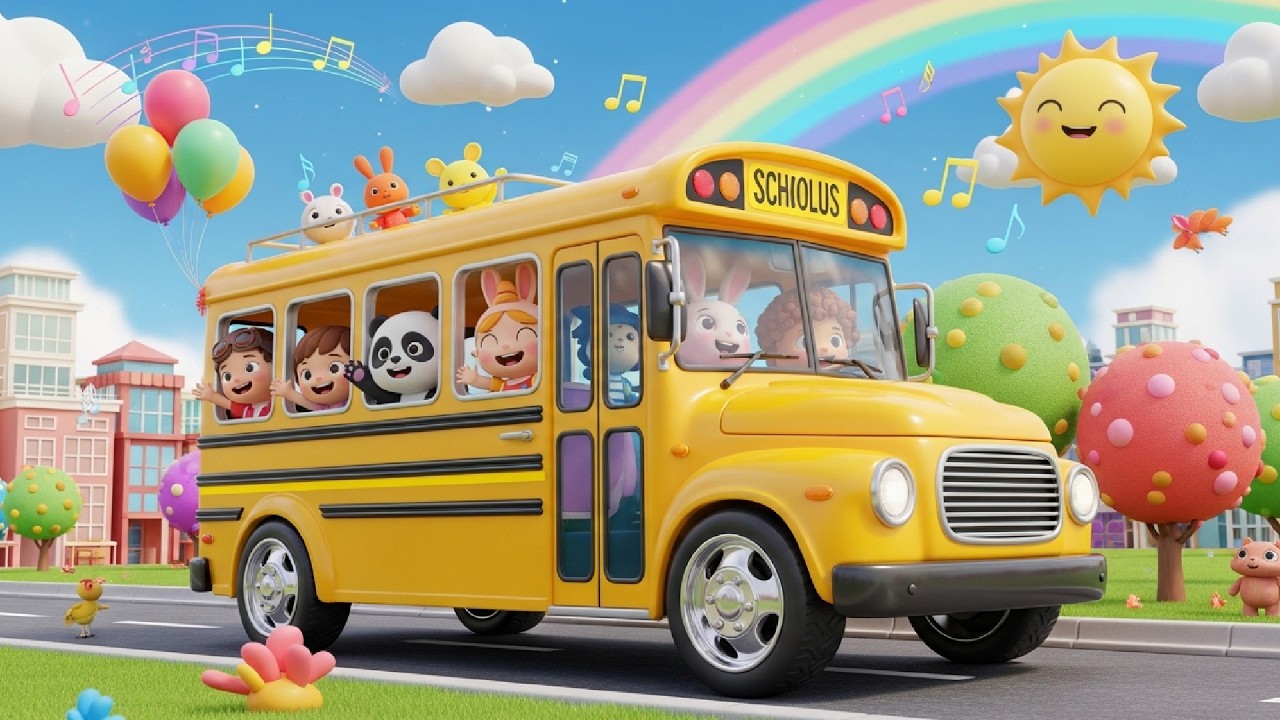 The Wheels on the Bus Dance Song | Fun Action Rhymes & Learning Videos ...