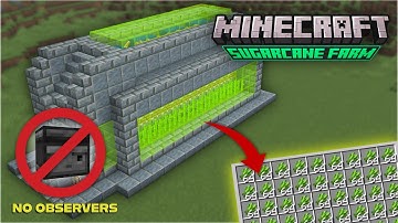Minecraft Sugarcane Farm - NO OBSERVERS | Easy & Stylish Automatic Farm | Java 1.21+