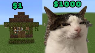 I Built a 1$ House Vs 1000$ in Minecraft | Relaxing Longplay - No Commentary