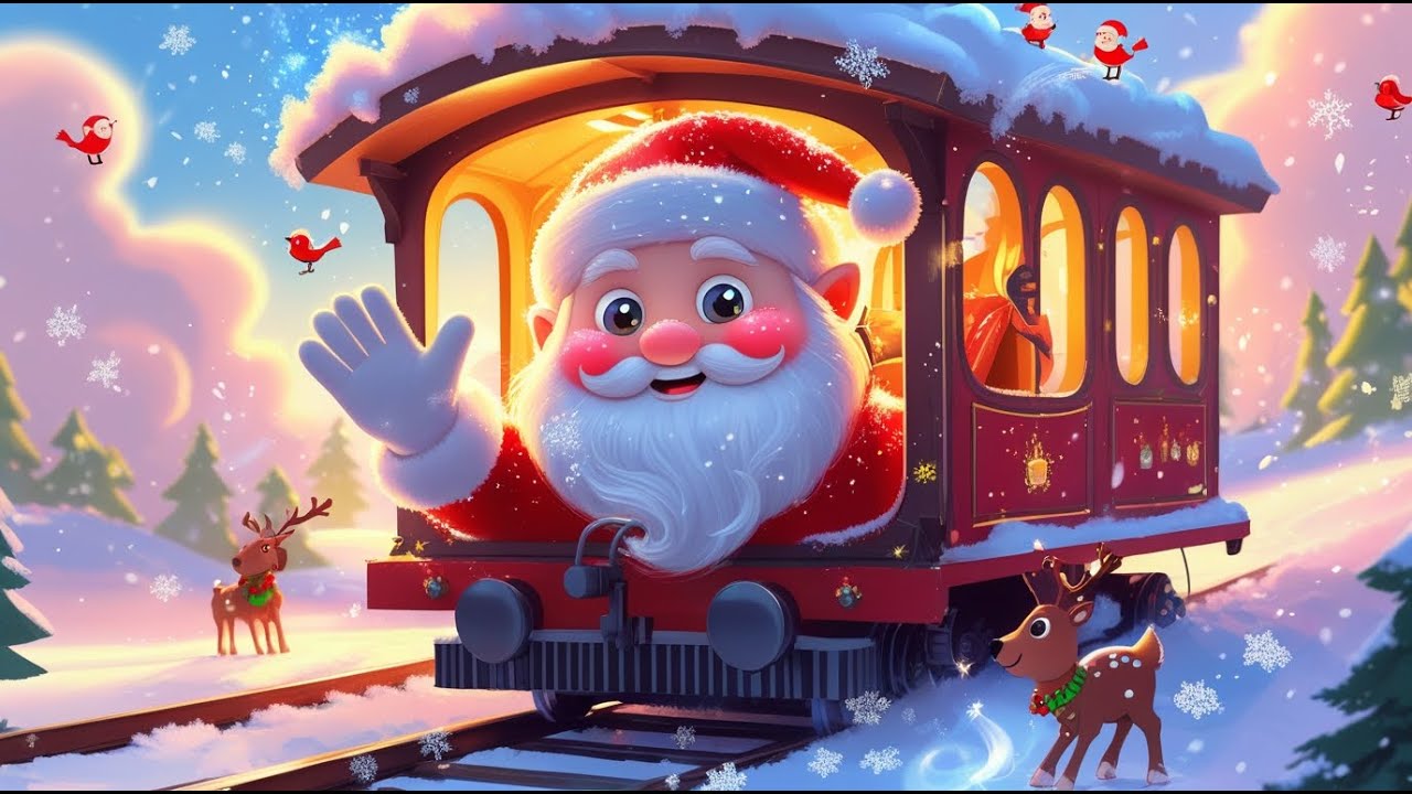 🎅🚂 Santa Magical Train Song for Kids | Christmas Nursery Rhyme Adventure ✨🎄