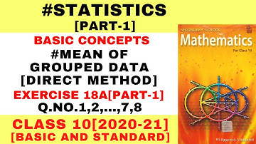 STATISTICS 18A [PART-1]  R.S.AGGARWAL SOLUTION CLASS 10 | NCERT Solutions 2025