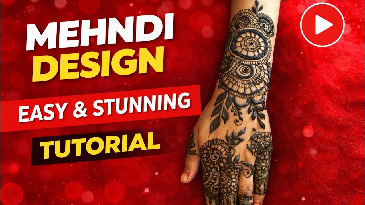 Simple & Stylish Mehendi Design 🌿 | Easy Hand Mehndi Tutorial #MehndiDesign #HennaArt ✨