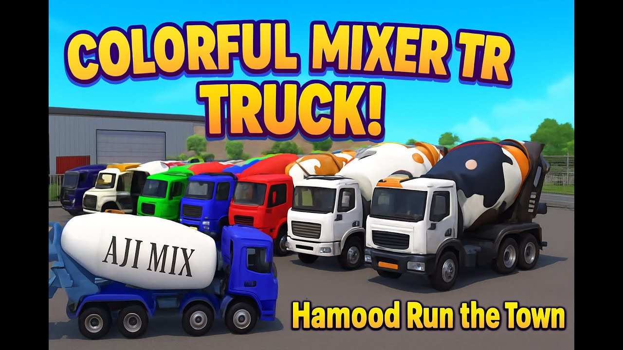 COLORFUL MIXER TRUCK | Fun Cement Truck Parade for Kids 🚛🌈