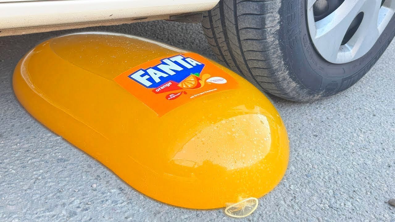 FANTA COCA COLA BALLOON VS CAR, Coca Cola Zero, PowerAde, Fanta, Sprite, Fruko and Mentos Diff Unde