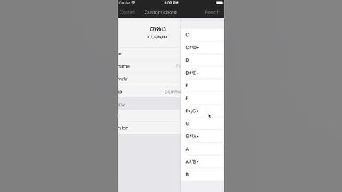 How to create custom chord in Piano Companion iPhone/iPad/iPod