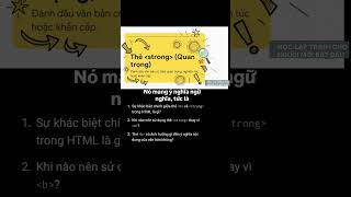 HTML bài 6| Sư khác biệt giữa thẻ b và strong trong HTML