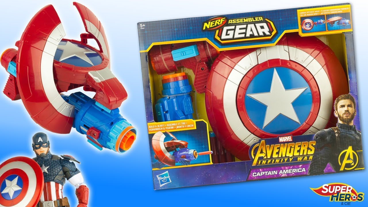 Lançador Nerf Assembler Gear Capitao America Hasbro E3355 em