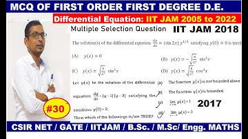 #30 mcq of differential equation of first order & first degree | DE of iit jam problem 2019