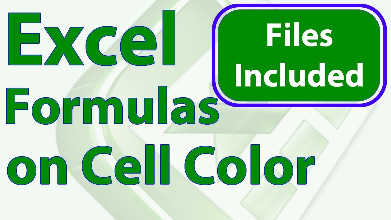 Excel Formulas Based On Cell Color Files Included Youtube