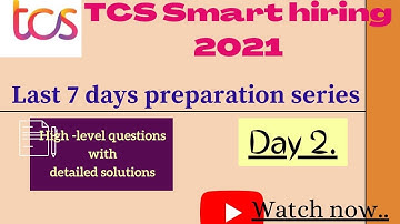 TCS Smart Hiring Preparation 2021|Day 2 Part 1||TCS Smart Hiring Prep 2021||crack tcs smart hiring|