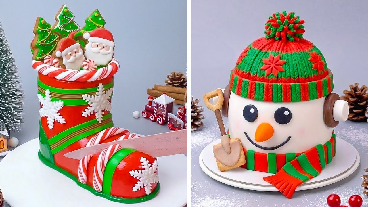 Dekorasi Tantangan Cokelat Resep Kue Coklat Mewah ☃️ Artistic Christmas Cakes 🎄