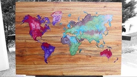 Resin & Wood - World Map wall art - DIY Woodworking