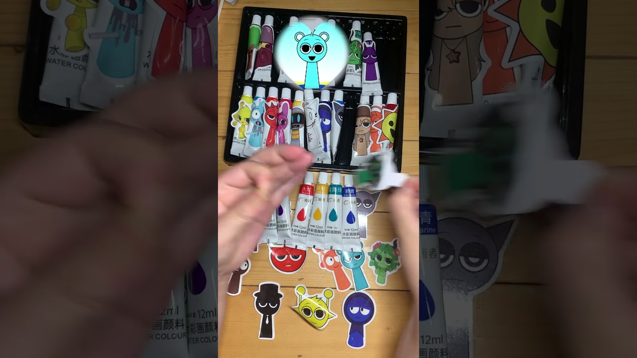 Sprunki 😵water painting 🖊️making color sticker diy 