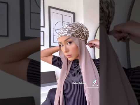 Satin scarf hijab tutorial 🤍 الحجاب #hijabi #hijabista #hijabiz #hijabers #satin #scarftutorial