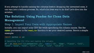 The Best Practices for Dropping Columns and Inserting Names in Python Pandas