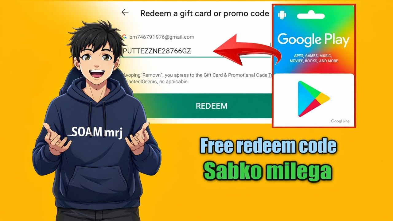 🔥 Free Google Play Redeem Code 2026 | Instant ₹500 Gift Card 🎁