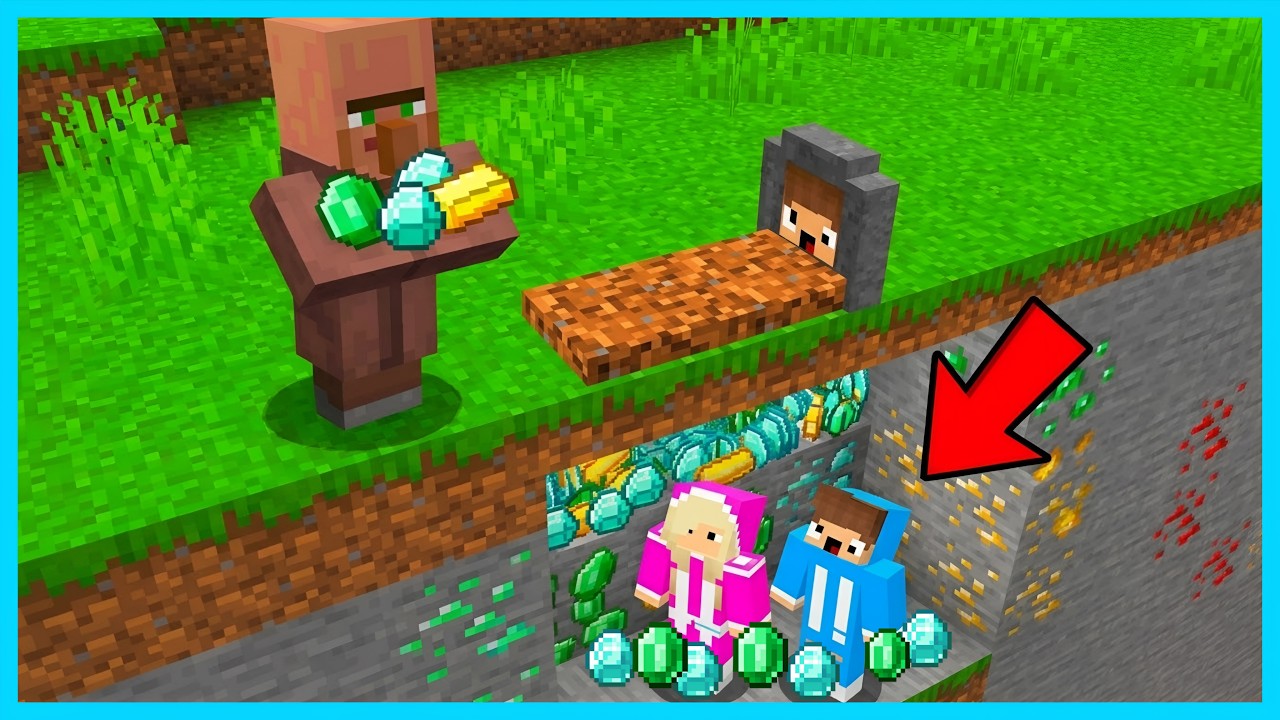 MIPAN & ZUZUZU MENCOBA 10 CARA MENCURI DIAMOND VILLAGER DI MINECRAFT SURVIVAL!