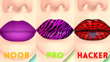 Noob vs Pro vs Hacker - Lip Art 3D Gameplay (IOS, Android)
