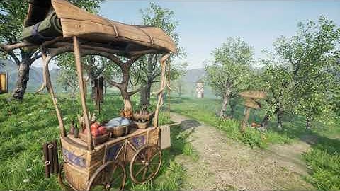 Stylized medieval merchant wagon made with Blender/Unreal Engine 4