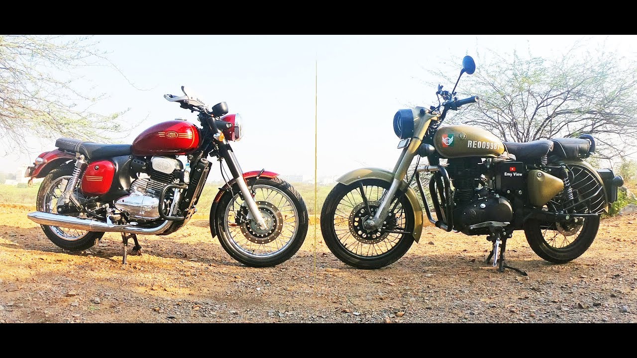 Drag Race Jawa 42 Royal Enfield Classic 350 Signals