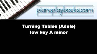 Turning Tables (Adele Cover) Piano Playback Instrumental Demo low key A minor (for male voices)