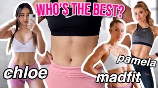 Comparing the MOST POPULAR Fitness YouTubers (Chloe Ting, Pamela Reif, Madfit, & more!)