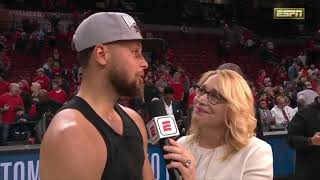 Stephen Curry 37 Pts Postgame Interview Warriors Def. Blazers 119-117 Advance To Nba Finals