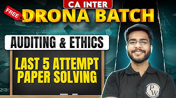 CA Inter Audit: Last 5 Attempts Papers - Past Year Questions (PYQ) - Audit Revision | CA Hemant