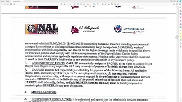 Broker Carrier Agreement