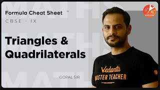 Triangles & Quadrilaterals Formula Cheat Sheet | CBSE Class 9 Maths Chapter 8 & 9 | NCERT | Vedantu