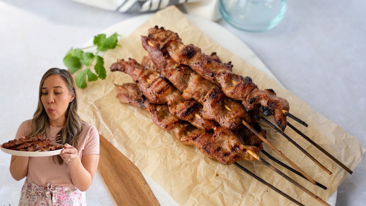 Moo Ping (Thai Grilled Pork Skewers) YouTube