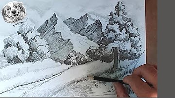 How to Draw Mountains Landscape with Pencil Step by Step and Easy