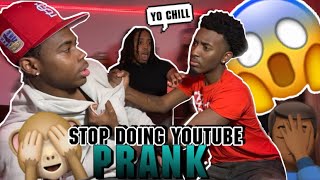 PRANKING DEVONTE CENAT SAYING HE SHOULD QUIT YOUTUBE !! GONEWRONG