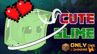 Cute Slime Boss Fight in Vanilla Minecraft with only one command block.