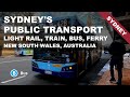 Sydneys public transport system  light rail train bus ferry
