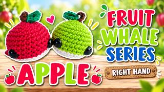 Fruit Whale Series | Apple Amigurumi Whale | Right Hand