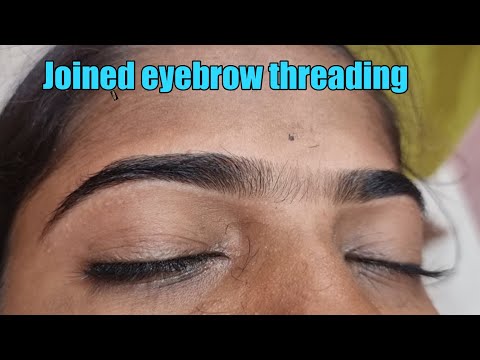 Joined eyebrow threading/threading eyebrow/first time eyebrow threading #eyebrow #threading #easy